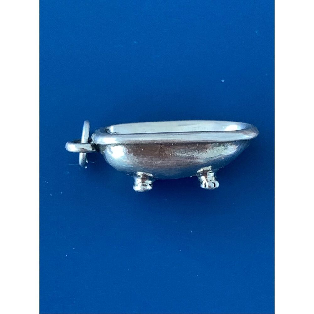 Vintage Bathtub Sterling Silver Jewelry Charm #house